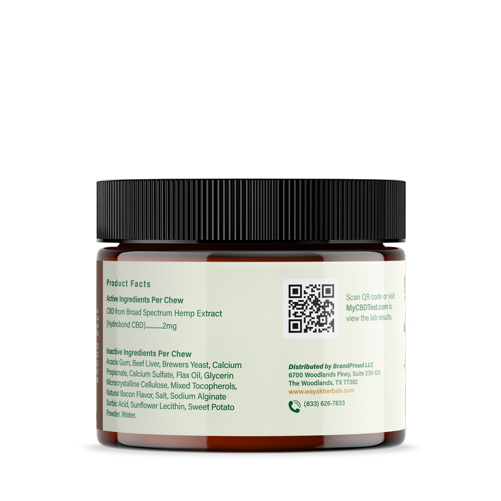 Masticable Premium de CBD para Perros: Tocino y Carne